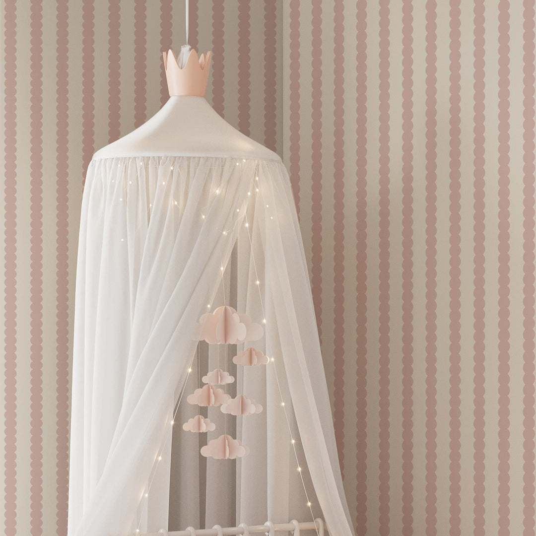 Beady Stripes - Carnation & Cream
