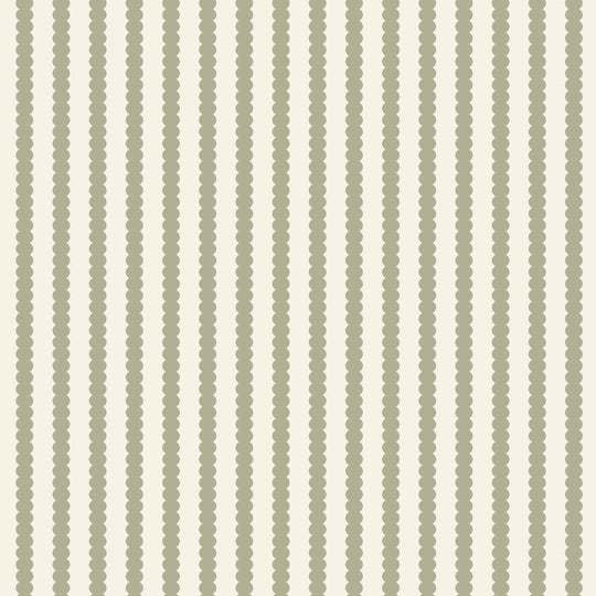 Beady Stripes - Sage & Cream