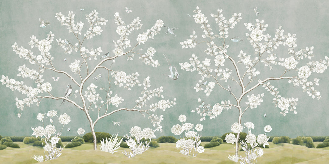 Peonies Garden - Silver Sage