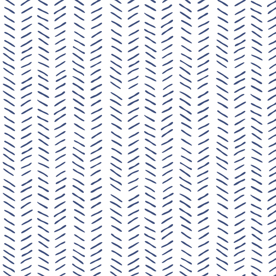 Hand Painted Herringbone Arrows in Navy