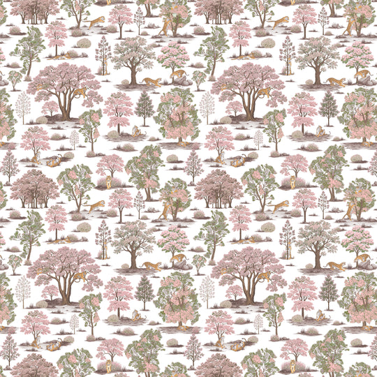 Tiger In The Woods - Pink & Green