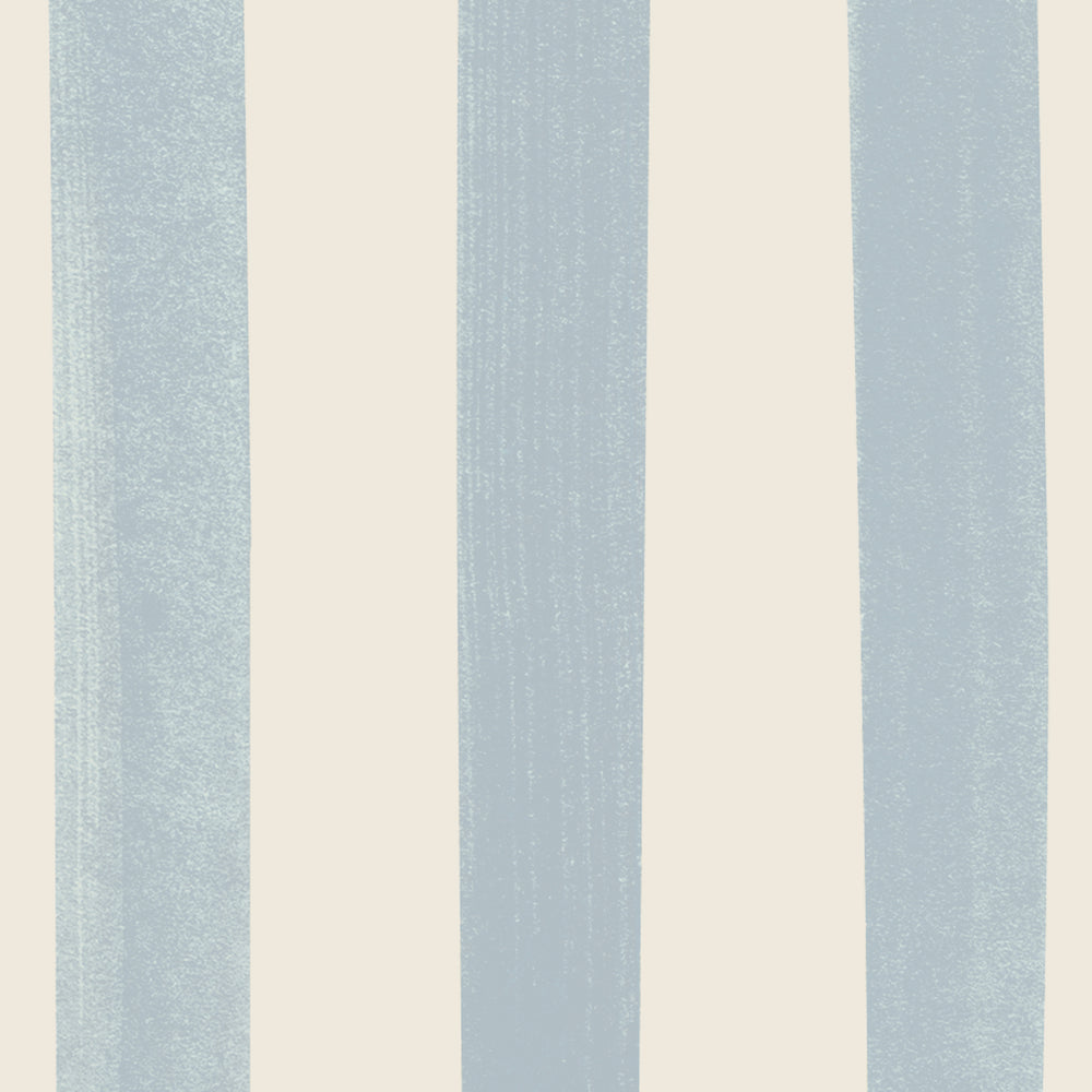 Watercolour Stripes Large - Powder Blue & Cream
