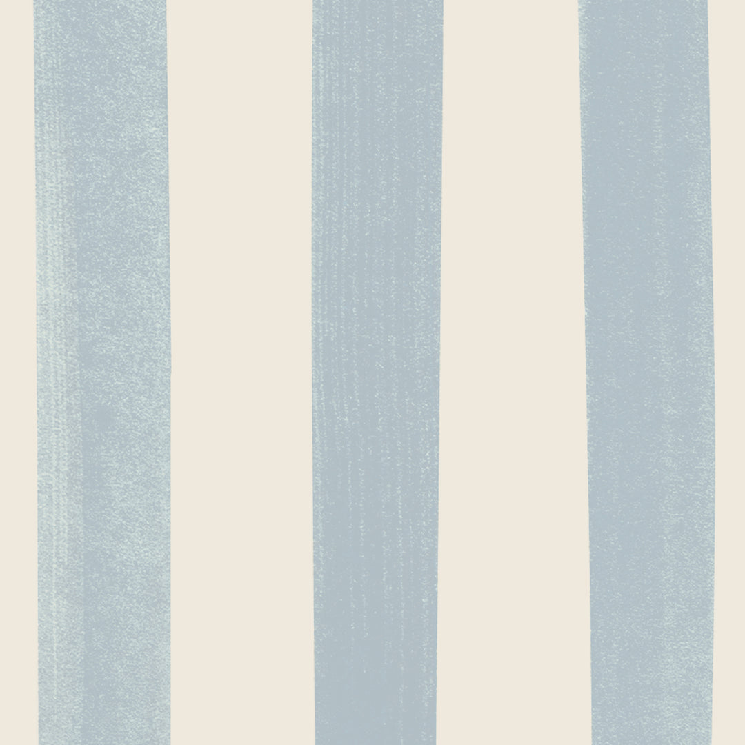 Watercolour Stripes Large - Powder Blue & Cream