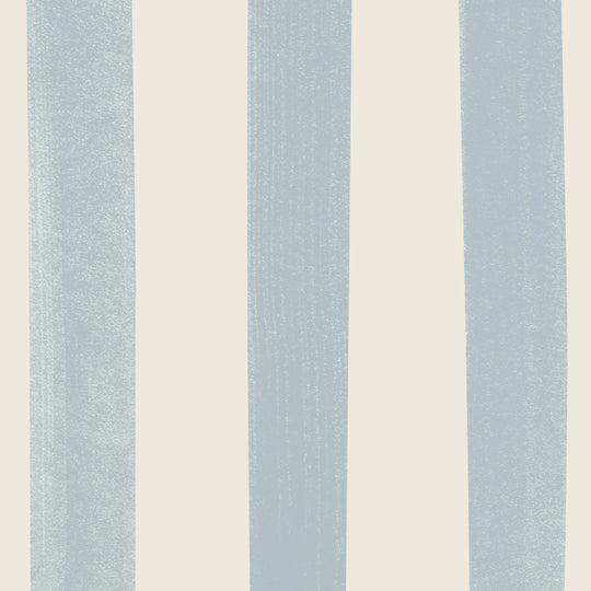 Watercolour Stripes Large - Powder Blue & Cream
