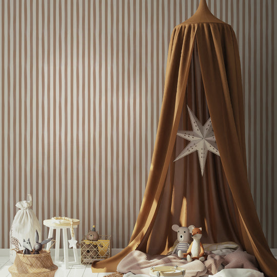 Watercolour Stripes - Terracotta & Cream