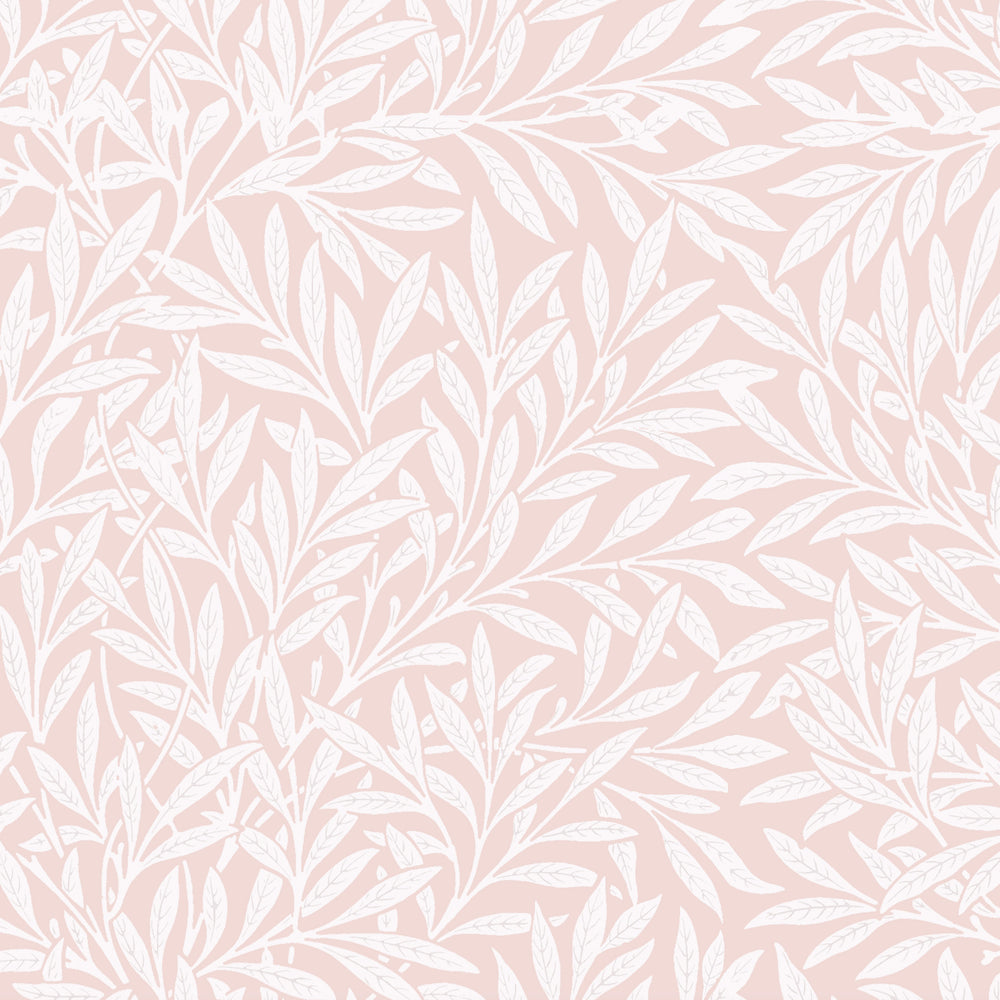 White Lily Leaves on Pale Blush
