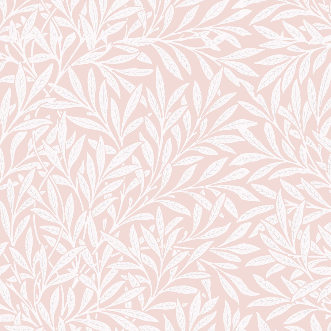 White Lily Leaves on Pale Blush