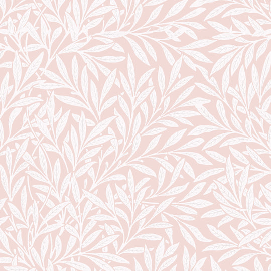 White Lily Leaves on Pale Blush