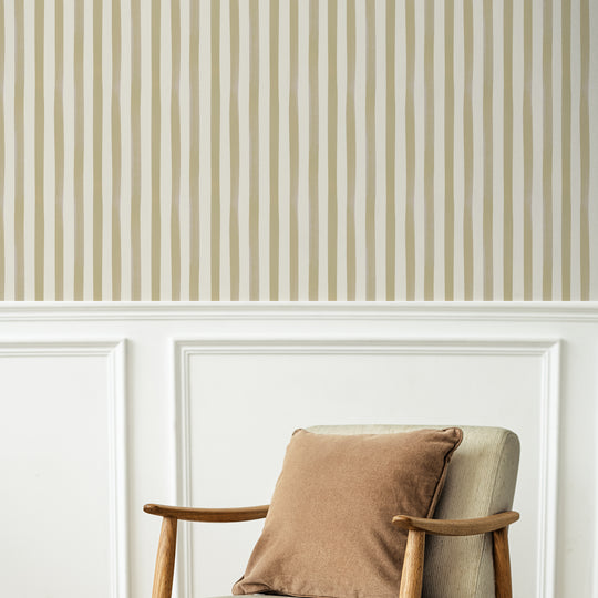 Watercolour Stripes - Mustard & Cream