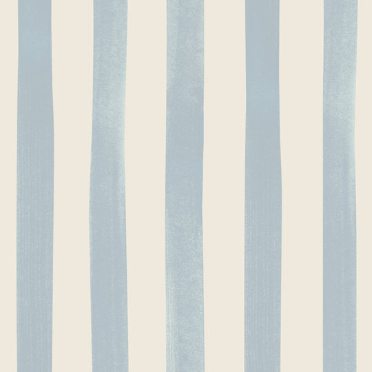 Watercolour Stripes Large - Powder Blue & Cream
