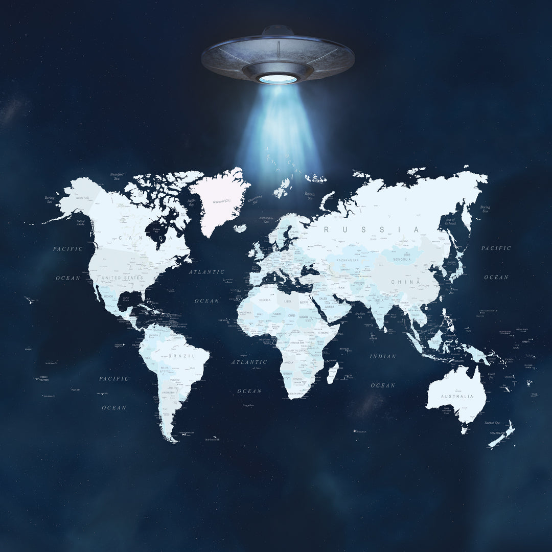 World Map - Alien Abduction