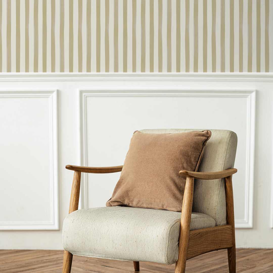 Watercolour Stripes - Mustard & Cream