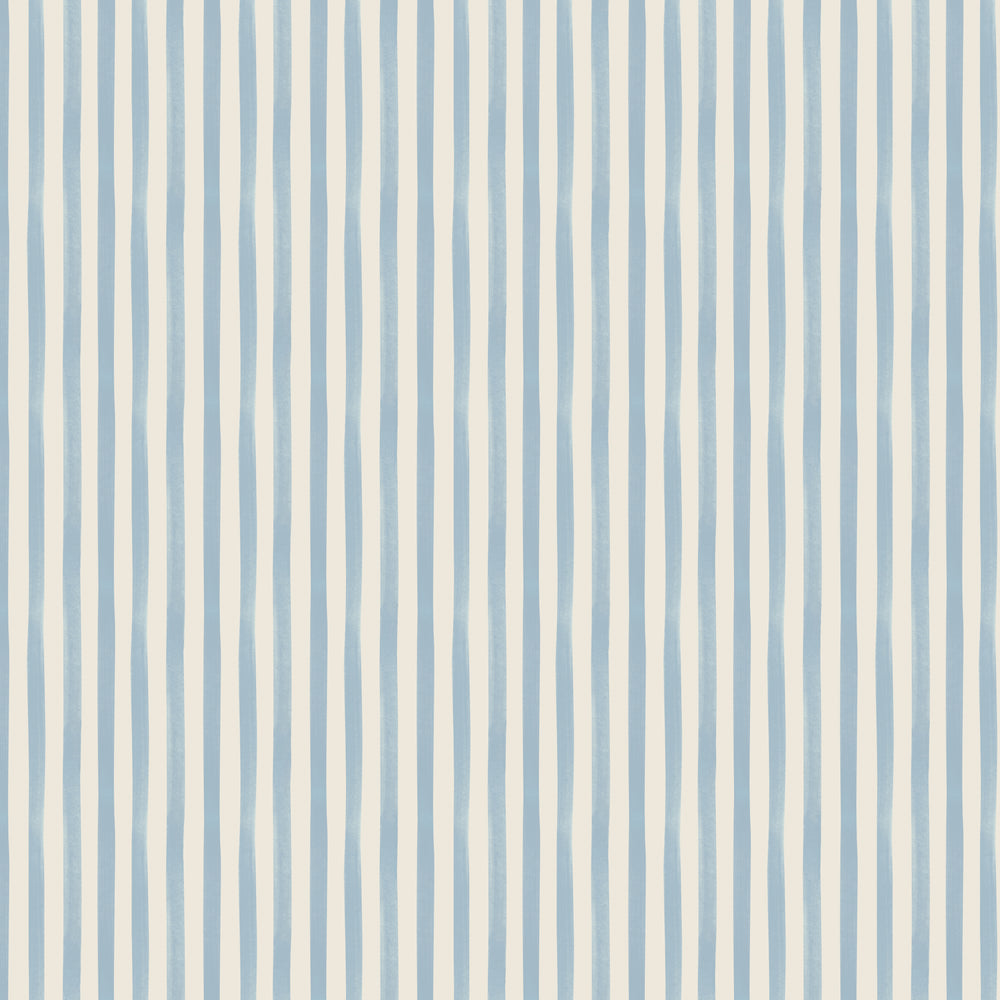 Watercolour Stripes - Powder Blue & Cream