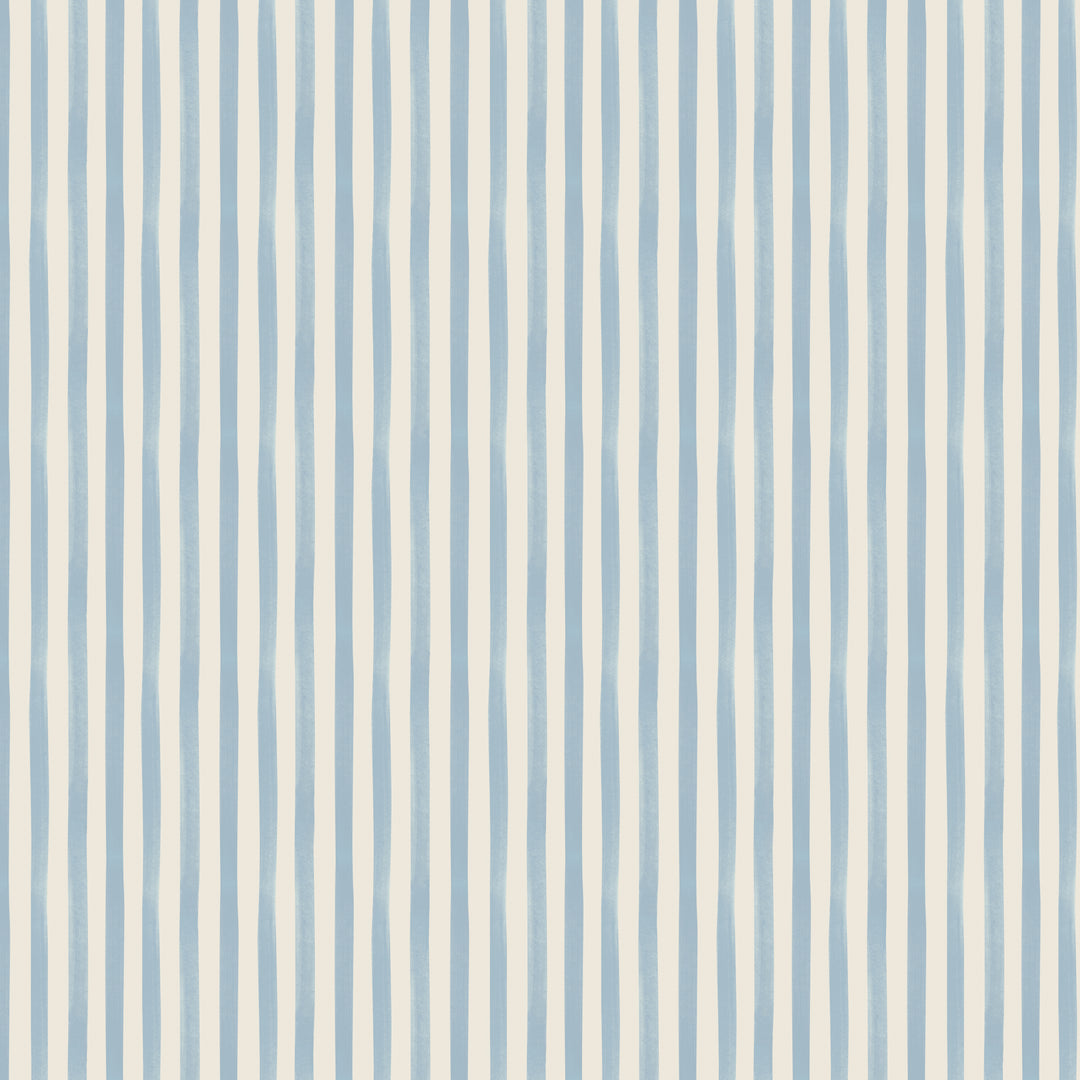 Watercolour Stripes - Powder Blue & Cream