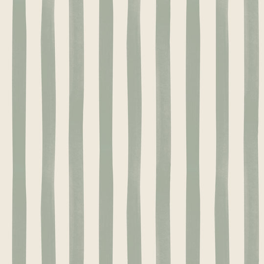 Watercolour Stripes - Sage & Cream