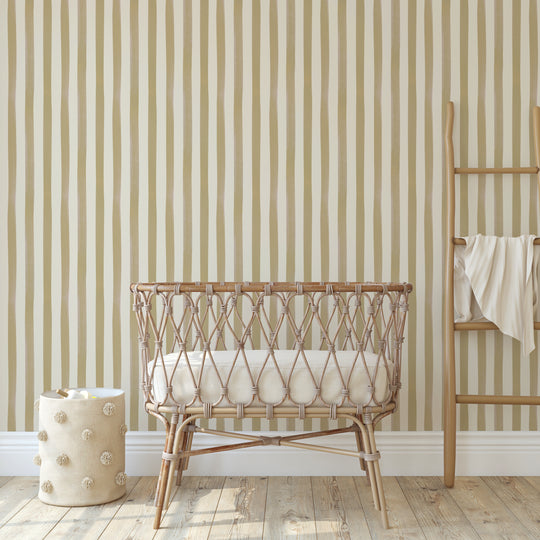 Watercolour Stripes - Mustard & Cream