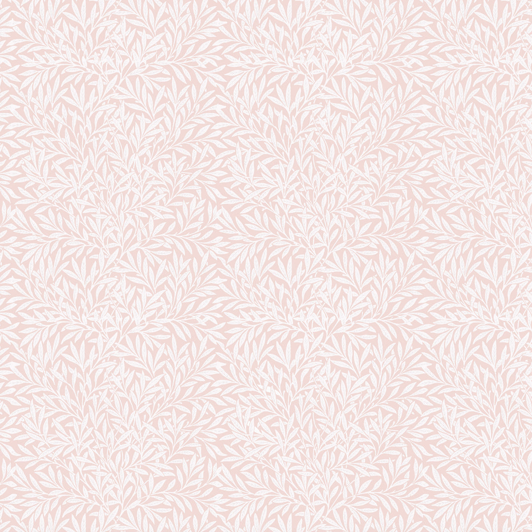 White Lily Leaves on Pale Blush