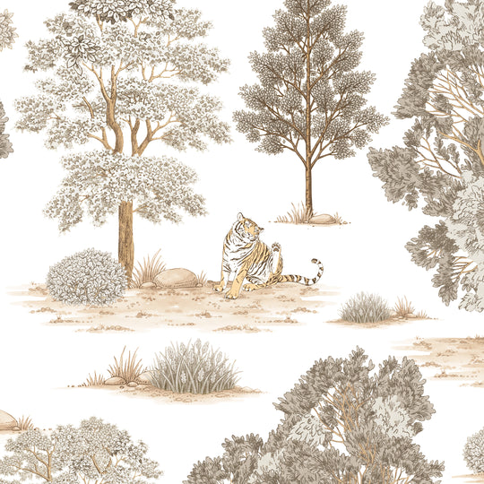 Tiger In The Woods - Beige