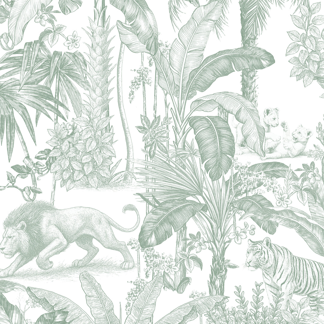 Jungle - Colonial Cats in Sage