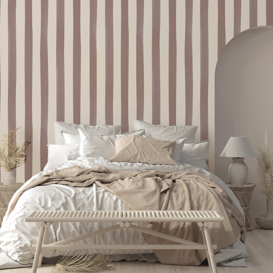 Watercolour Stripes Large - Chocolate & Cream