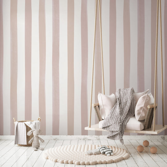 Watercolour Stripes Large - Rose & Blush