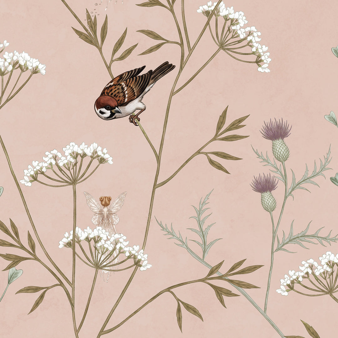 Whispering Thistle on Blush - Softer Tones and Fairies