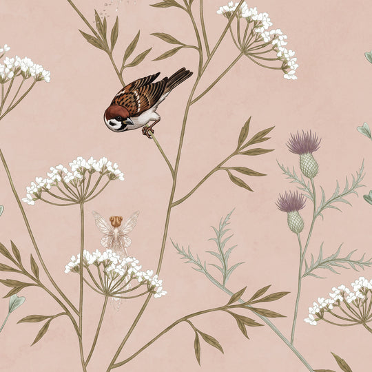 Whispering Thistle on Blush - Softer Tones and Fairies