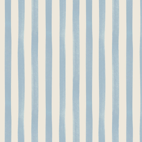 Watercolour Stripes - Powder Blue & Cream
