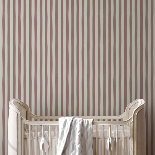 Watercolour Stripes - Chocolate & Cream