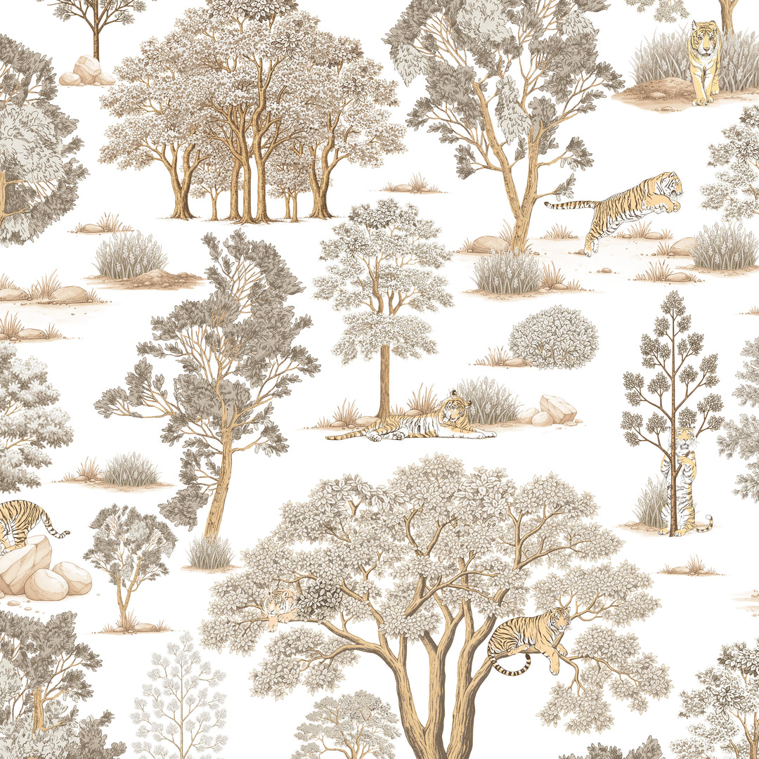 Tiger In The Woods - Beige