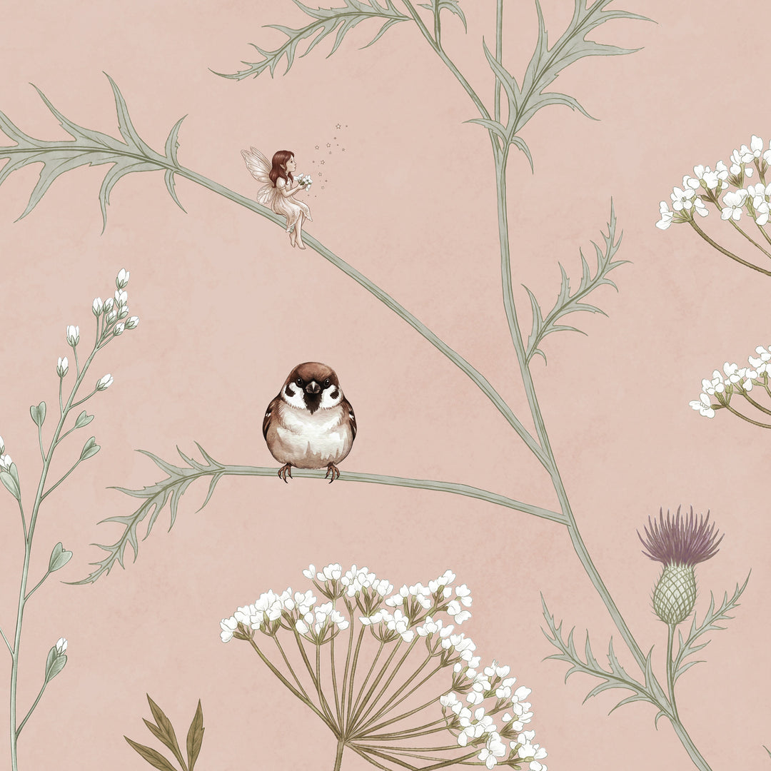 Whispering Thistle on Blush - Softer Tones and Fairies