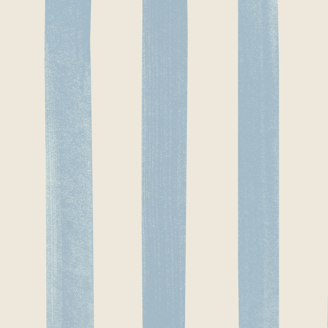 Watercolour Stripes - Powder Blue & Cream