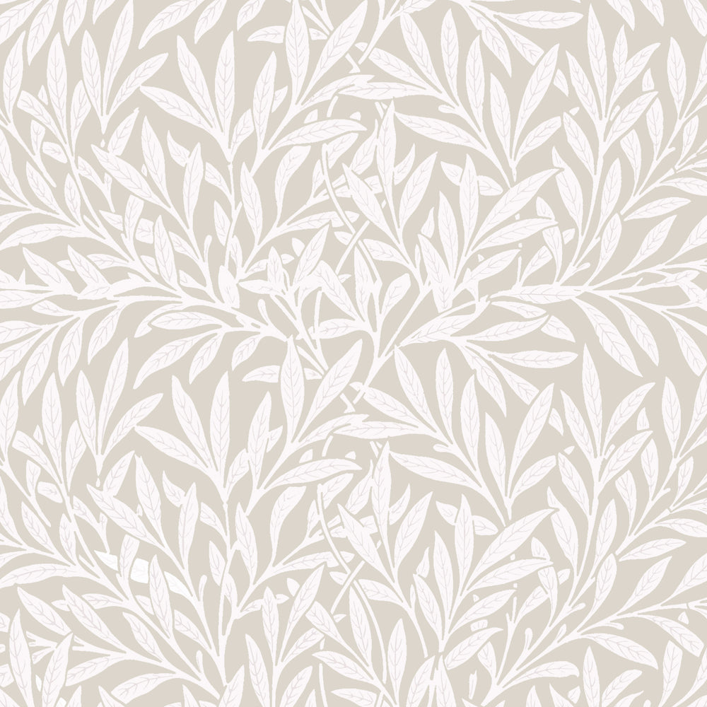 White Lily Leaves on Beige