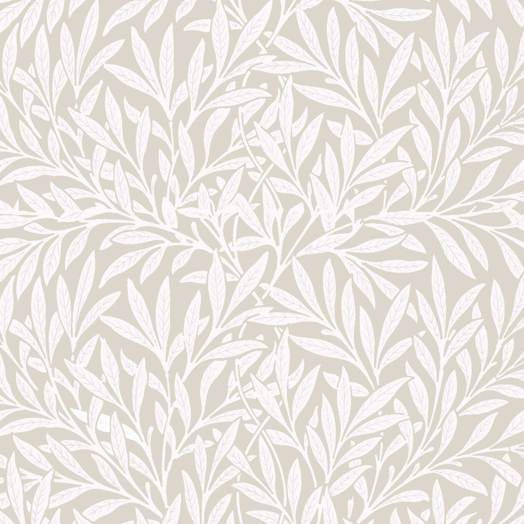 White Lily Leaves on Beige