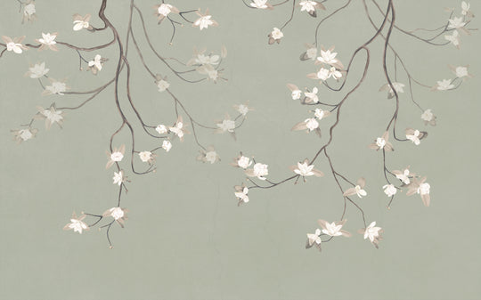 Magnolias on Antique Sage