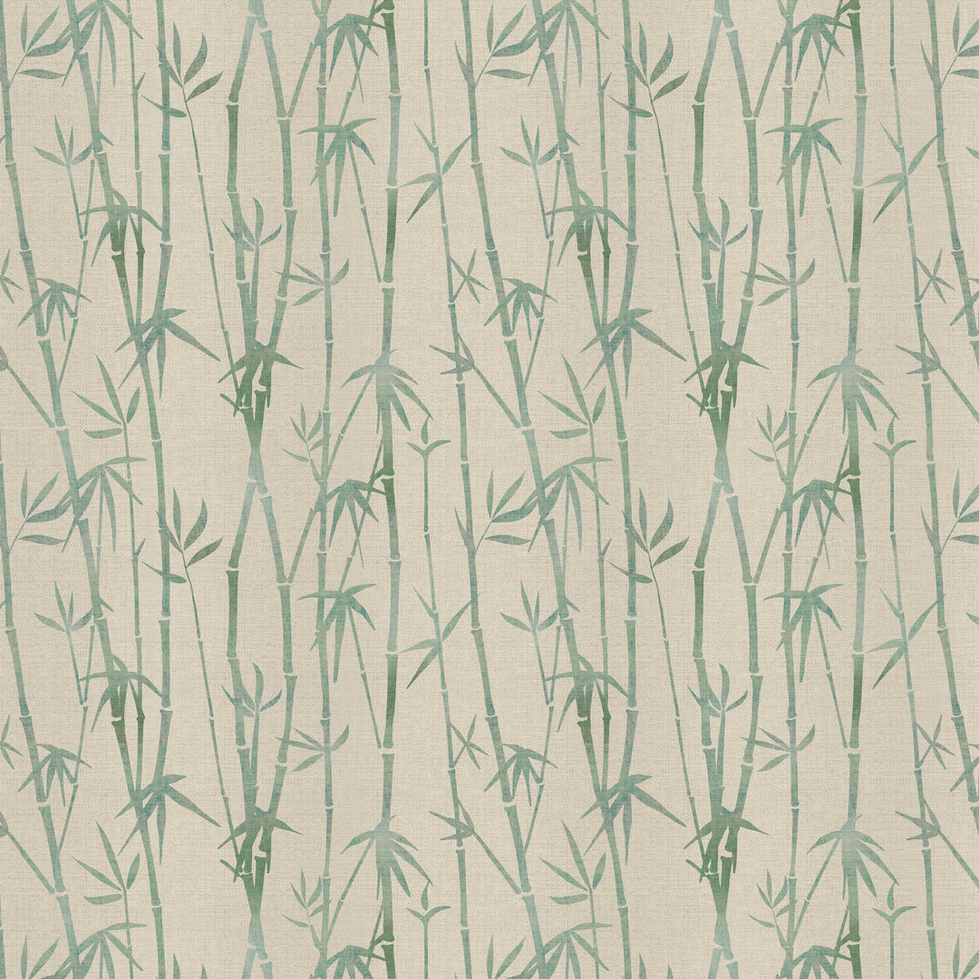 Green Bamboo on Hessian