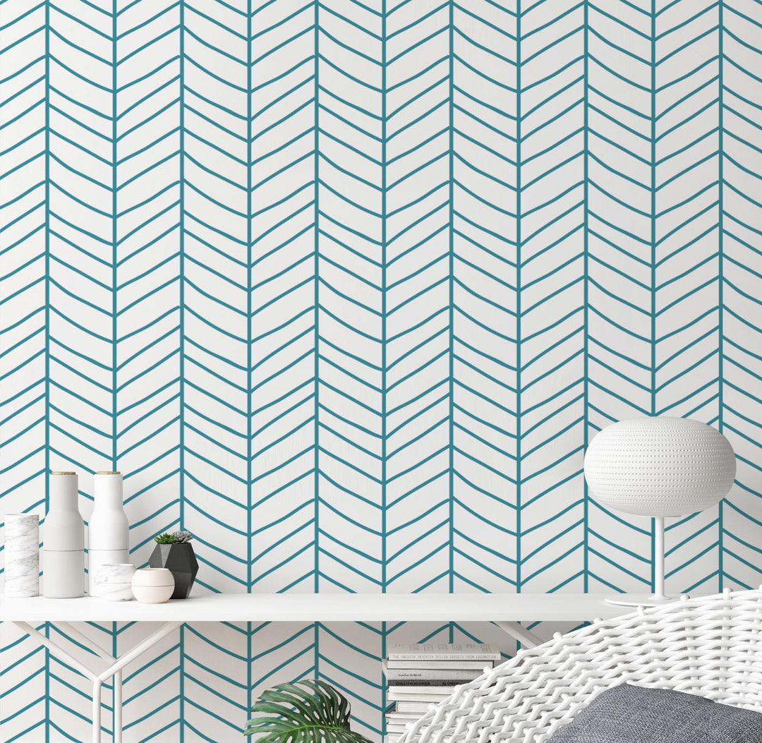 ocean Blue Herringbone