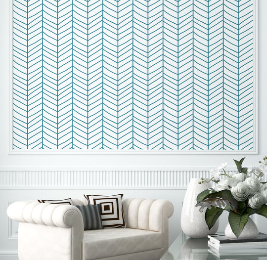 ocean Blue Herringbone