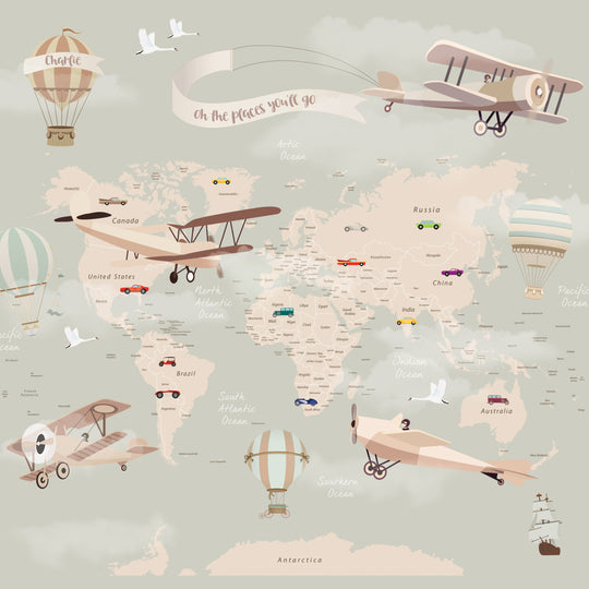 Vintage World Map for Kids