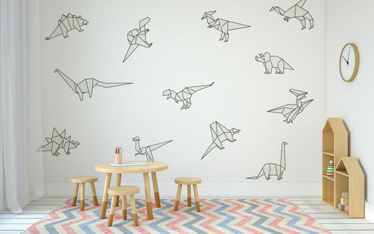 Origami Dinosaur Stickers