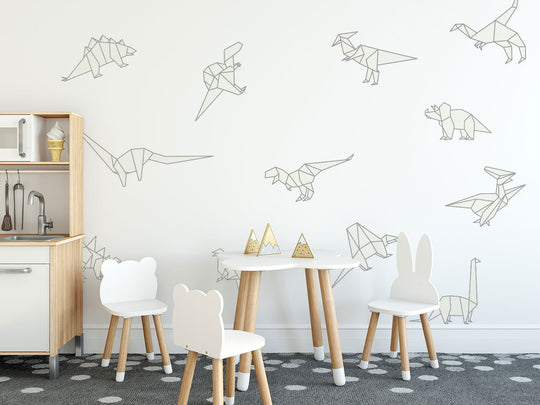 Origami Dinosaur Stickers