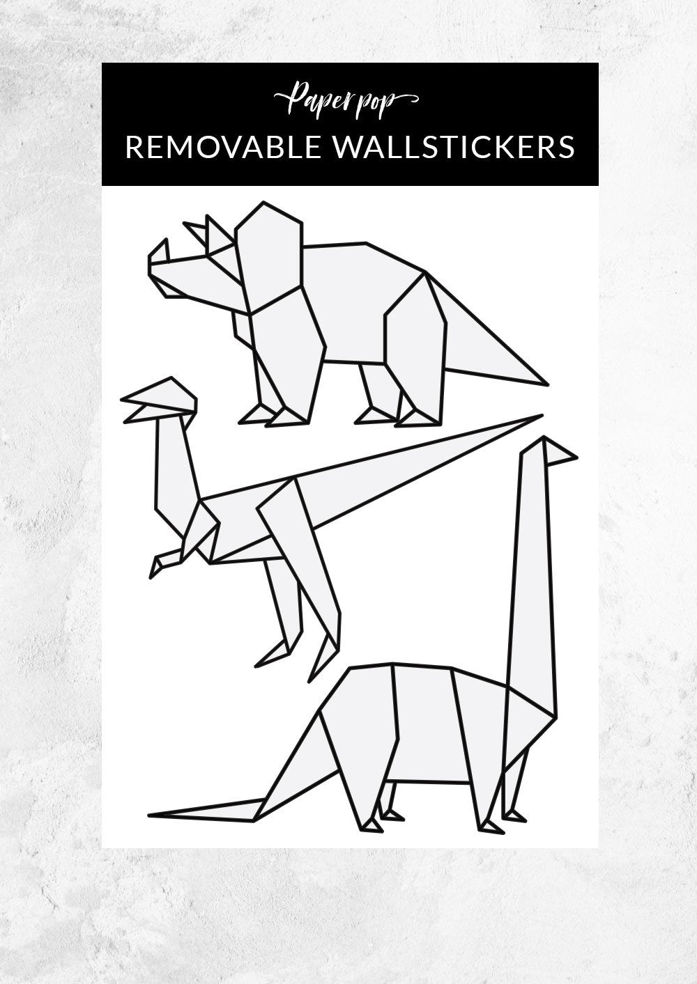 Origami Dinosaur Stickers